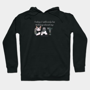 Today I will only be talking about my cat - grey and white tabby cat oil painting word art Hoodie